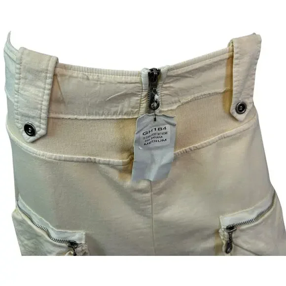 Gold Hawk Butter Yellow Embroidered Cotton Terry Skirt sz M NWT - Picture 3 of 11